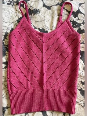 Roxy NWOT Women's Sunrise Club Knit Tank Raspberry Pink